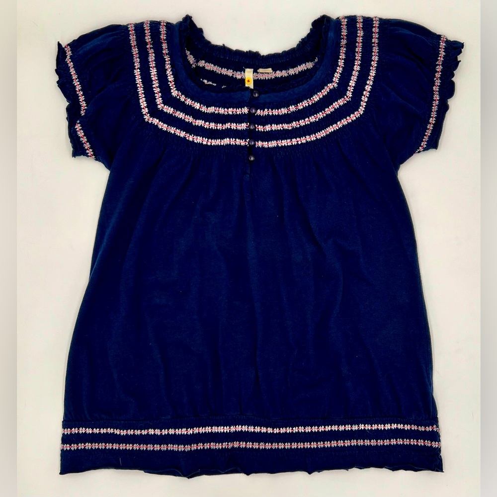 Anthropologie | Little Yellow Button Peasant Blouse Boho Folklore